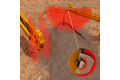 Prevenção de colisões em carregadores de materiais a granel em depósitos e carregadoras-escavadoras (lanças das gruas)