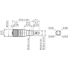 SICK Anschlussleitung mit Dose DOL-1204-G10MC  6027559 M12 10m gerade NEU 