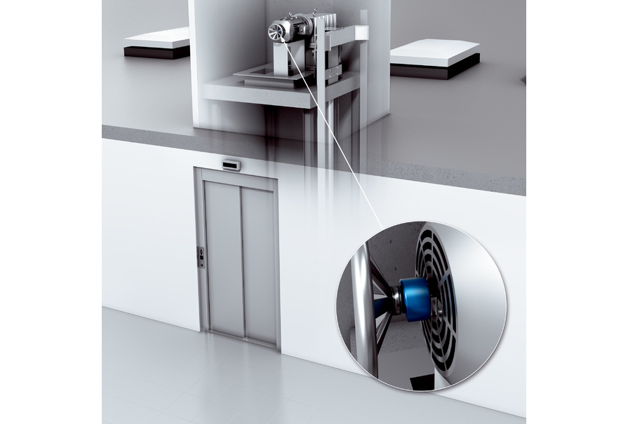 Speed measurement on the elevator engine | SICK
