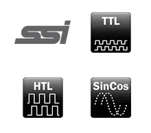 Les codeurs inox sont disponibles avec les interfaces SSI, TTL, HTL et Sin Cos