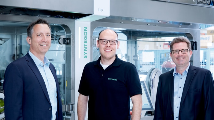 From the left: Marco Kaiser, SICK AG / Matthias Angelmaier, Syntegon Technology / Knut Helmer , SICK Vertriebs-GmbH