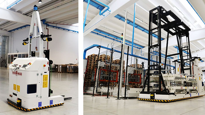 The use of mobile robots enables an increase in productivity and process flexibility.