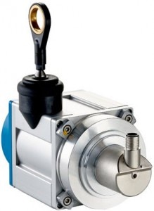 The BTF08 wire draw encoder measures changes in the Suspension stroke with an accuracy of ± 0.1 mm.