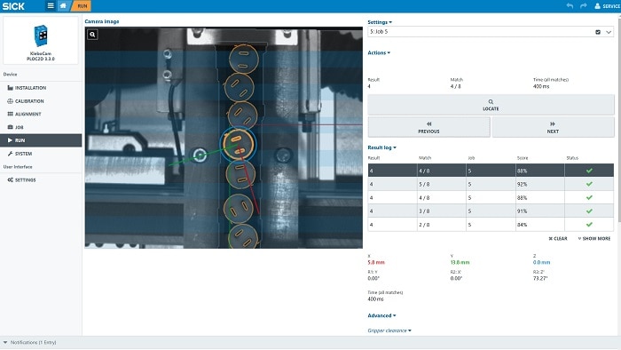 Setup and operation of the PLOC2D vision system is simple.