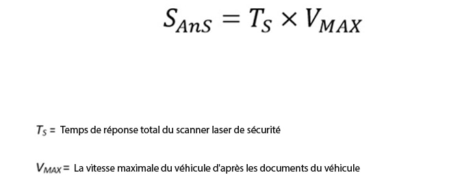 Equation du temps de réponse du scrutateur laser de sécurité