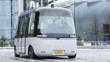Der autonome Bus – ein seltenes Bild auf finnischen Straßen