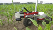 Navigating crop robots with 2D laser scanners