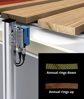 Lagererkennung von Holzbrettern nach Jahresringmuster.