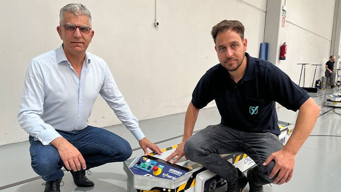 Juan Velasco Durán, AGV Manager at SICK in Spain (left) and