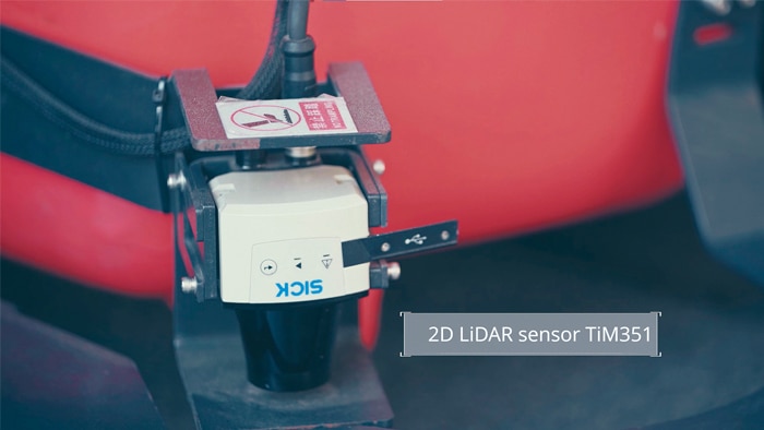The TiM351 2D LiDAR sensor ensures reliable avoidance of obstacle, thereby increasing safety, especially in demanding environments.