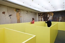 Art protection in Viennas Secession exhibition center: 2D laser scanners guarding the Beethoven Frieze by Gustav Klimt