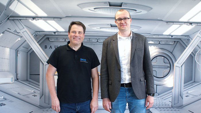 Ingo Wegscheider, Regional Sales Manager at SICK Austria (left) and Victor Rodionov, COO of Baubot (right).