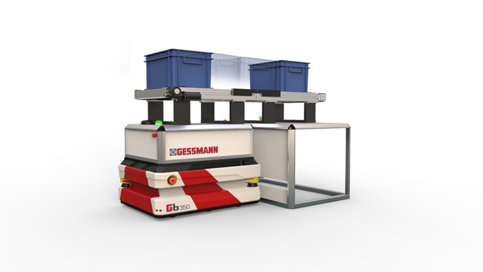 The features and options of the Gb350 make the automated guided vehicle a reliable assistant in production and logistics