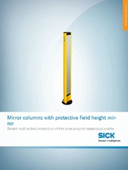 Mirror columns with protective field height mirror