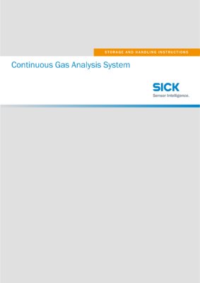 Gas Analysis System - Storage and Handing Instructions