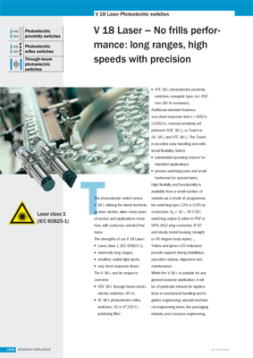 V18 Laser - No frills performance: long ranges, high speeds with precision