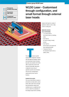 W130 Laser - Customized through configuration, and small format through external laser heads