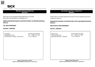 Sick WTB26I-24161420A00 - Conseil scolaire francophone de Terre