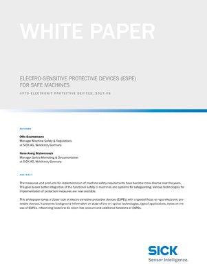 Electro-sensitive protective devices (ESPE) for safe machines